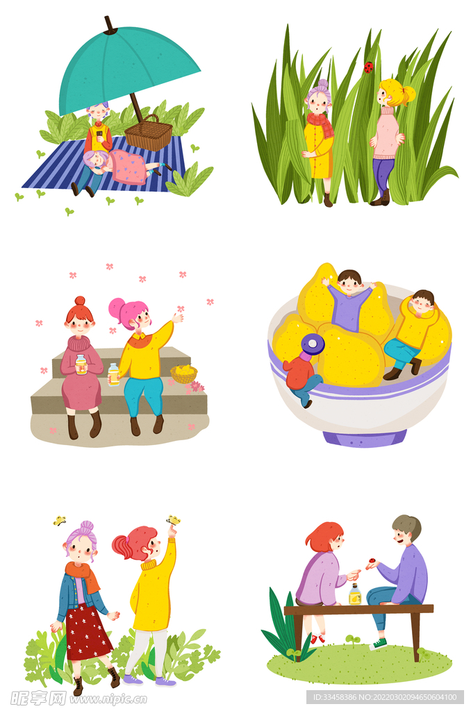 手绘惊蛰合集插画