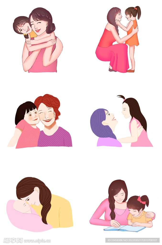 手绘三八妇女节母亲节妈妈