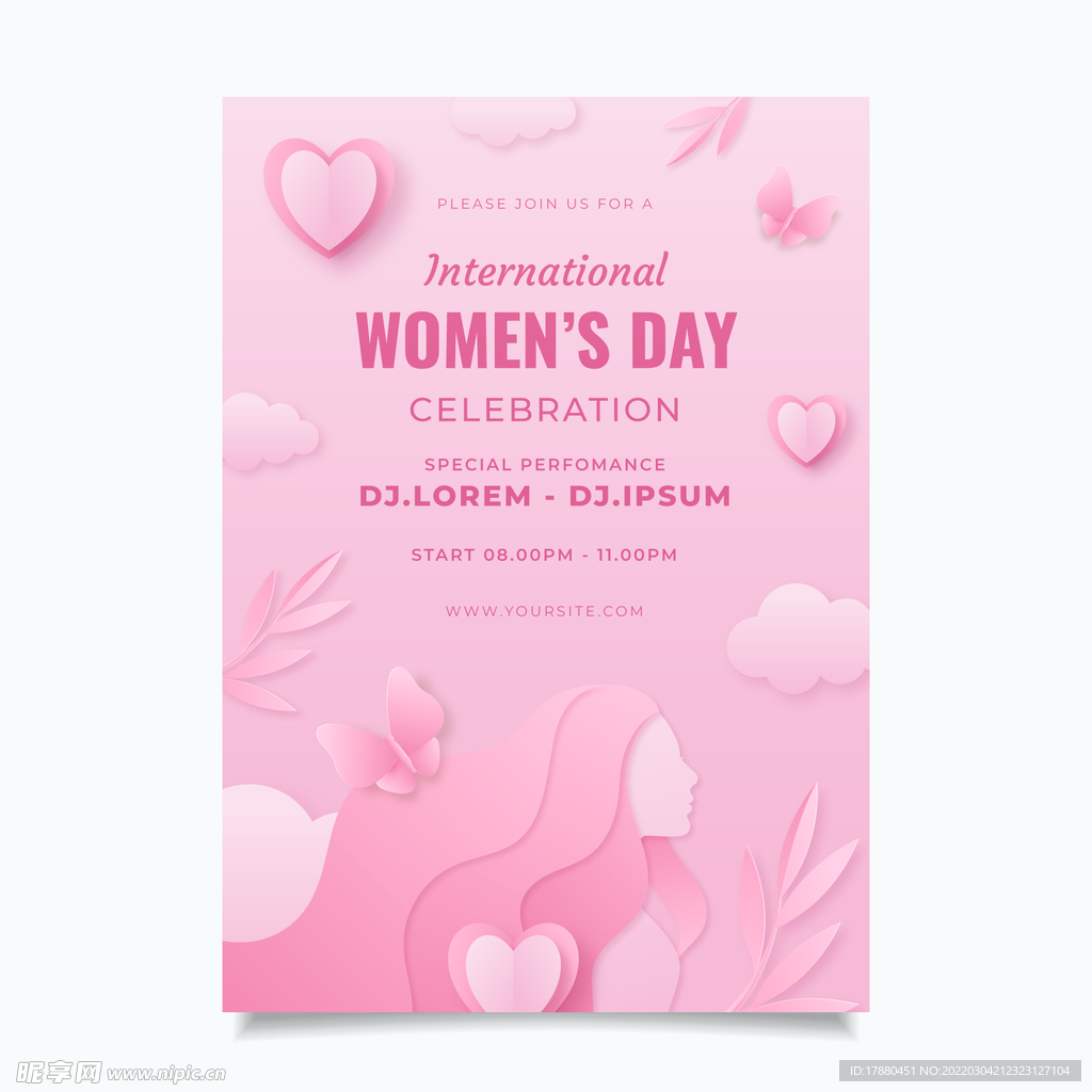 粉色妇女节海报