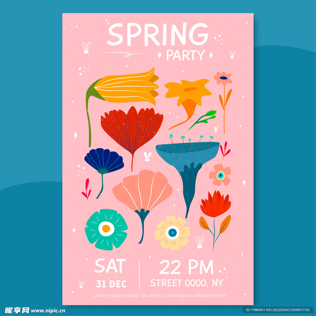 春季抽象花卉海报设计