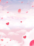 粉色花瓣浪漫情人节电商海报背景