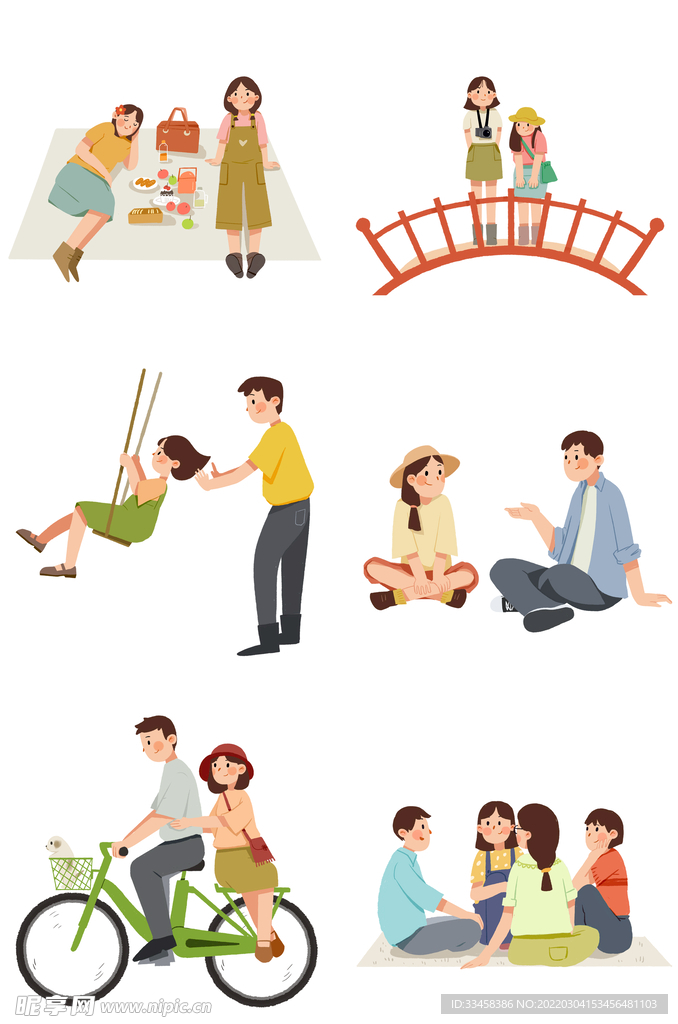 踏青卡通人物