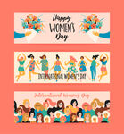 女王节Banner插画