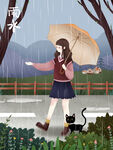 雨水插画