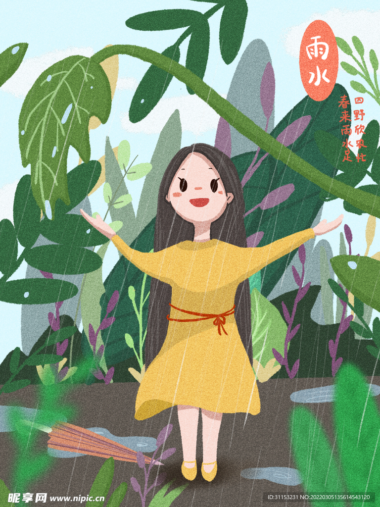 雨水插画
