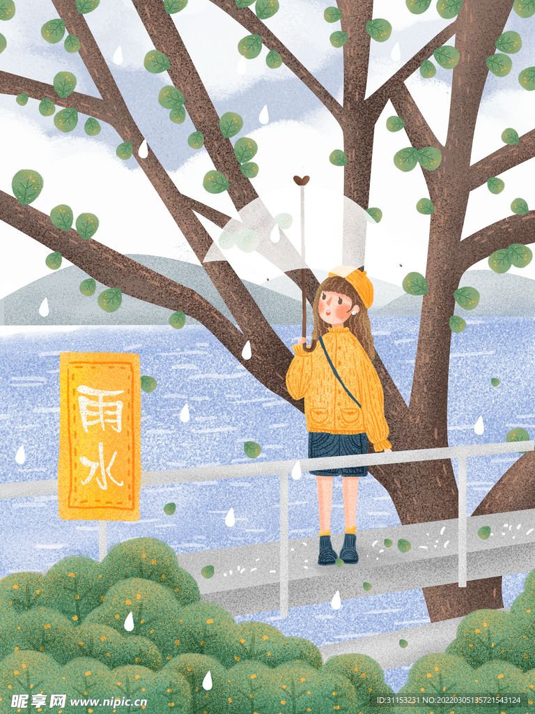 雨水插画