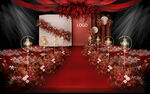室内韩式红色婚礼效果图