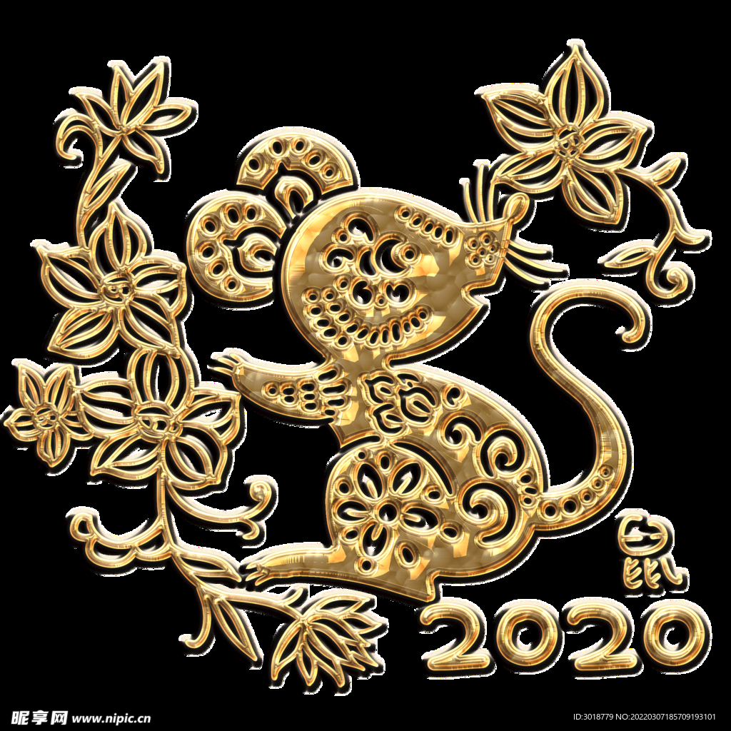 鼠年剪纸