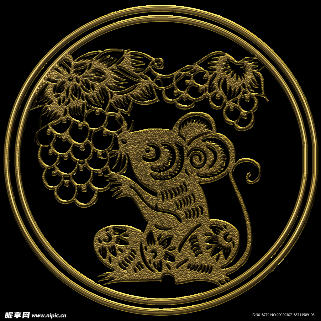 鼠年剪纸 