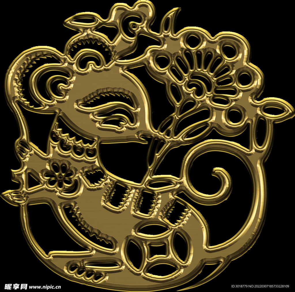 鼠年剪纸 