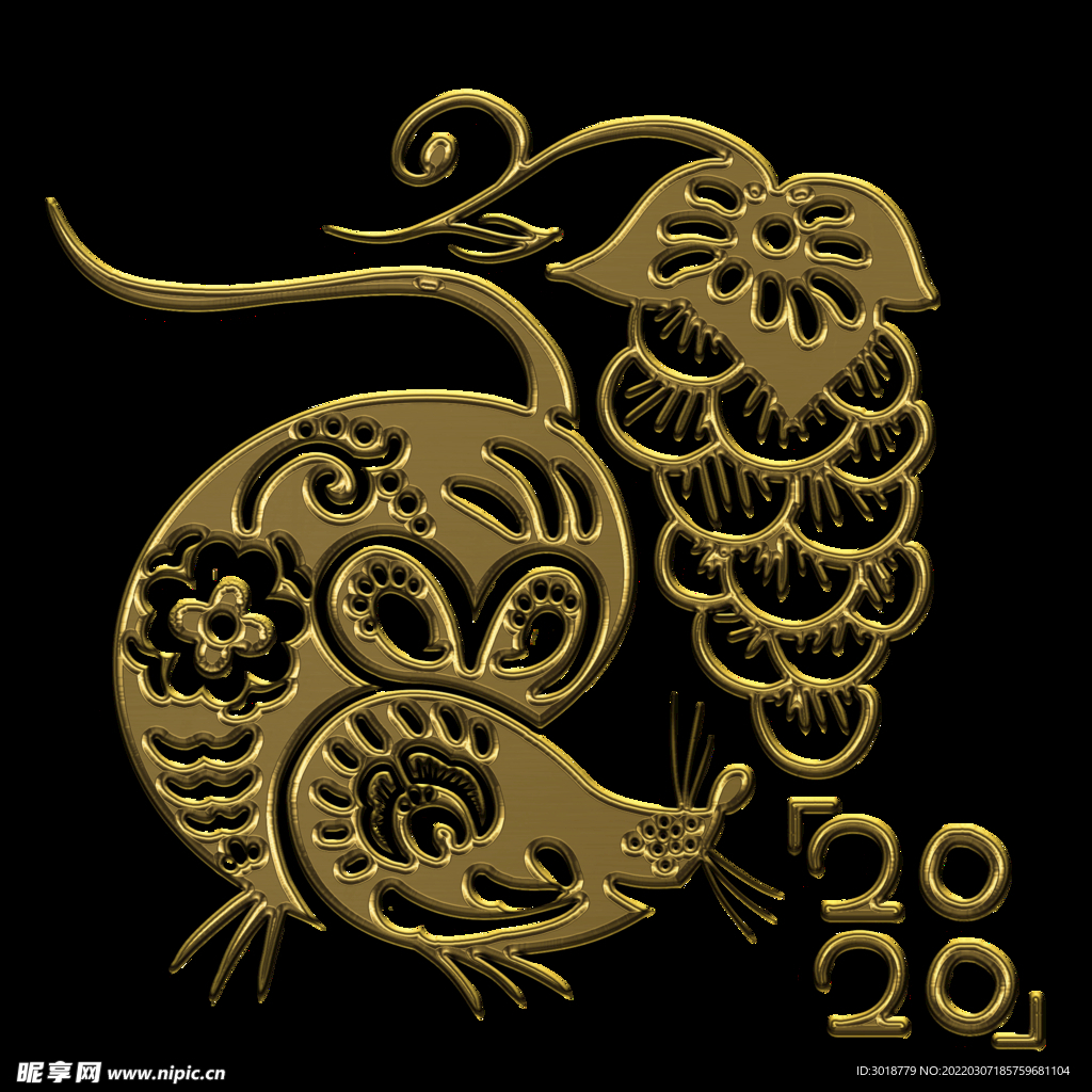 鼠年剪纸