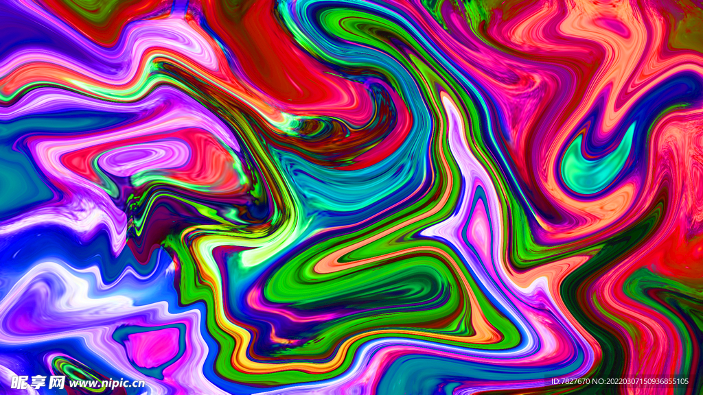 液态抽象流体画