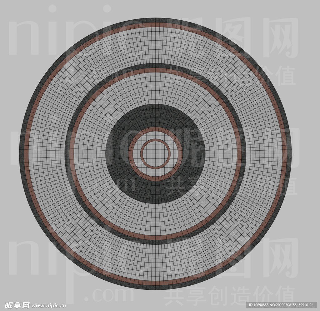 现代圆形拼花瓷砖-【集简空间】3d模型_su模型_贴图_草图模型「免费下载每日更新」