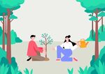3.12植树节插画海报