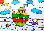 轮船儿童画