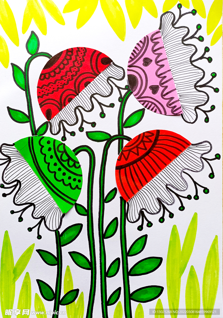 花朵儿童画