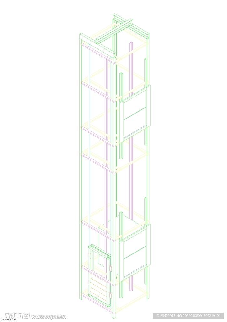 货用电梯CAD 3D图