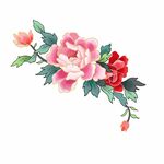 手绘国潮鲜花