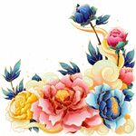 手绘国潮鲜花