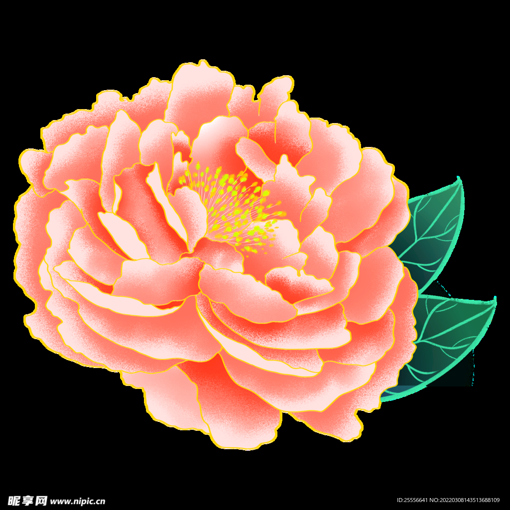 手绘国潮鲜花