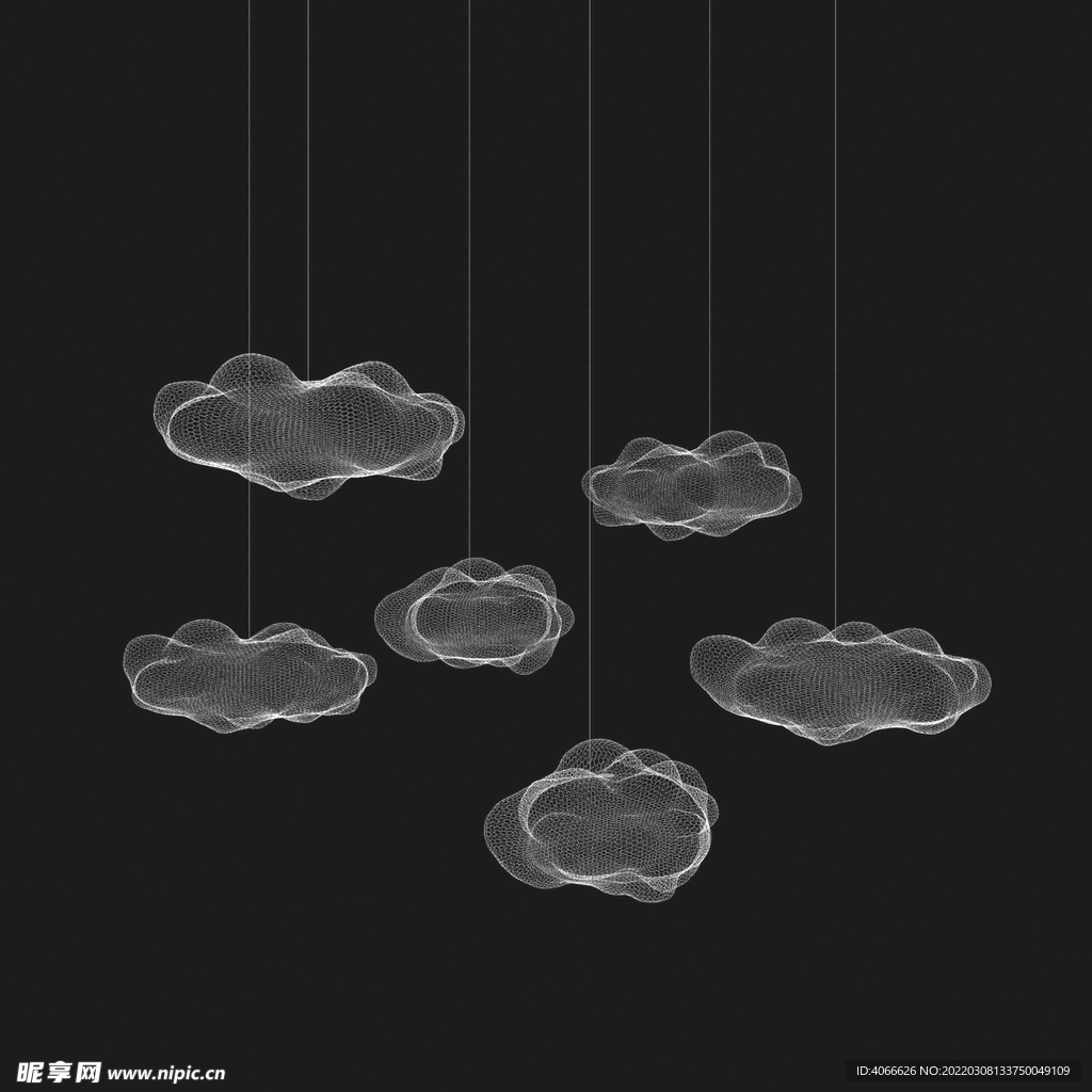 云朵吊灯3d模型