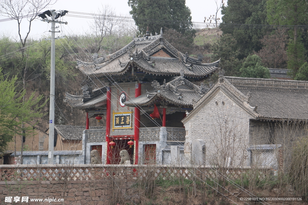 古建道庙山门两层门楼