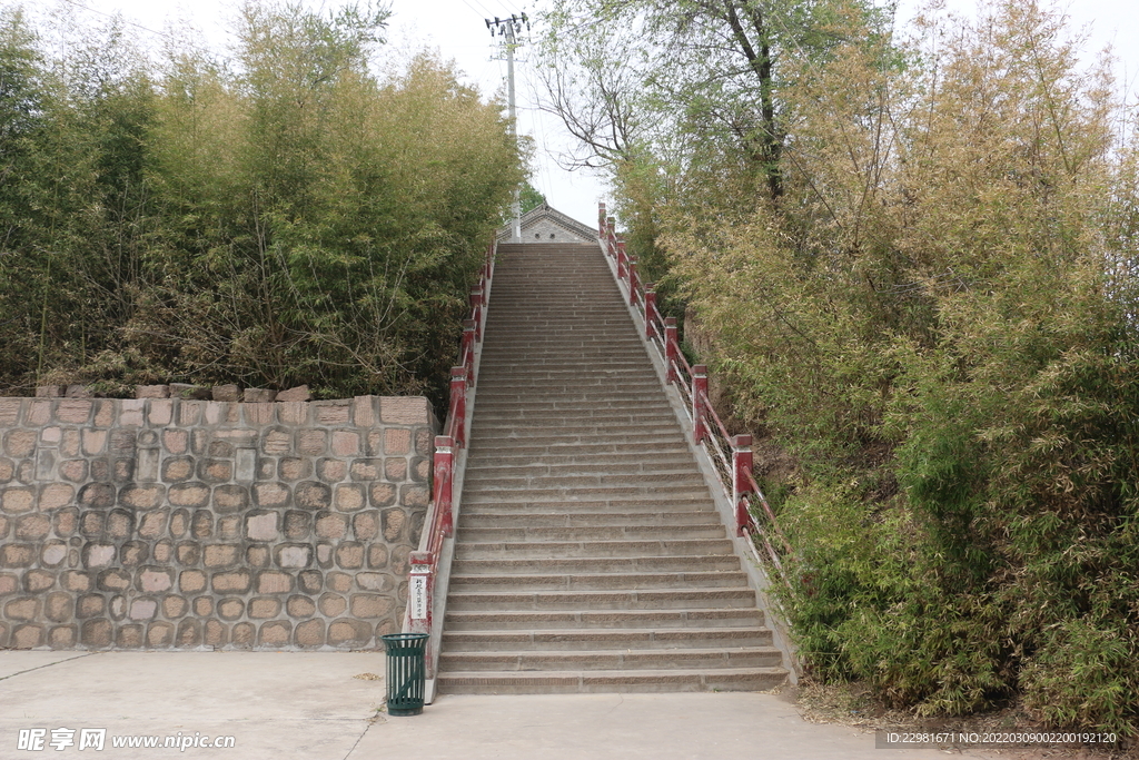 仿古台阶砌石墙绿值