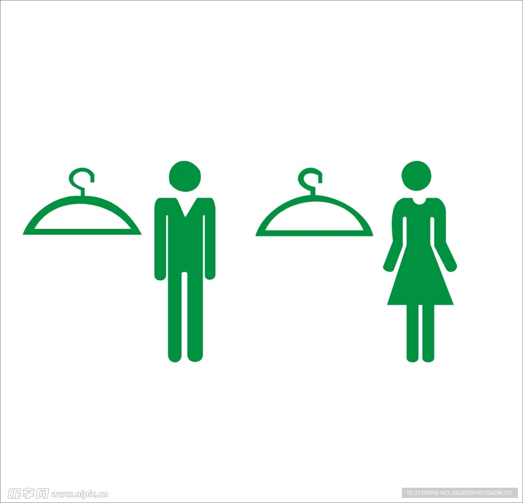 男女更衣室矢量图形