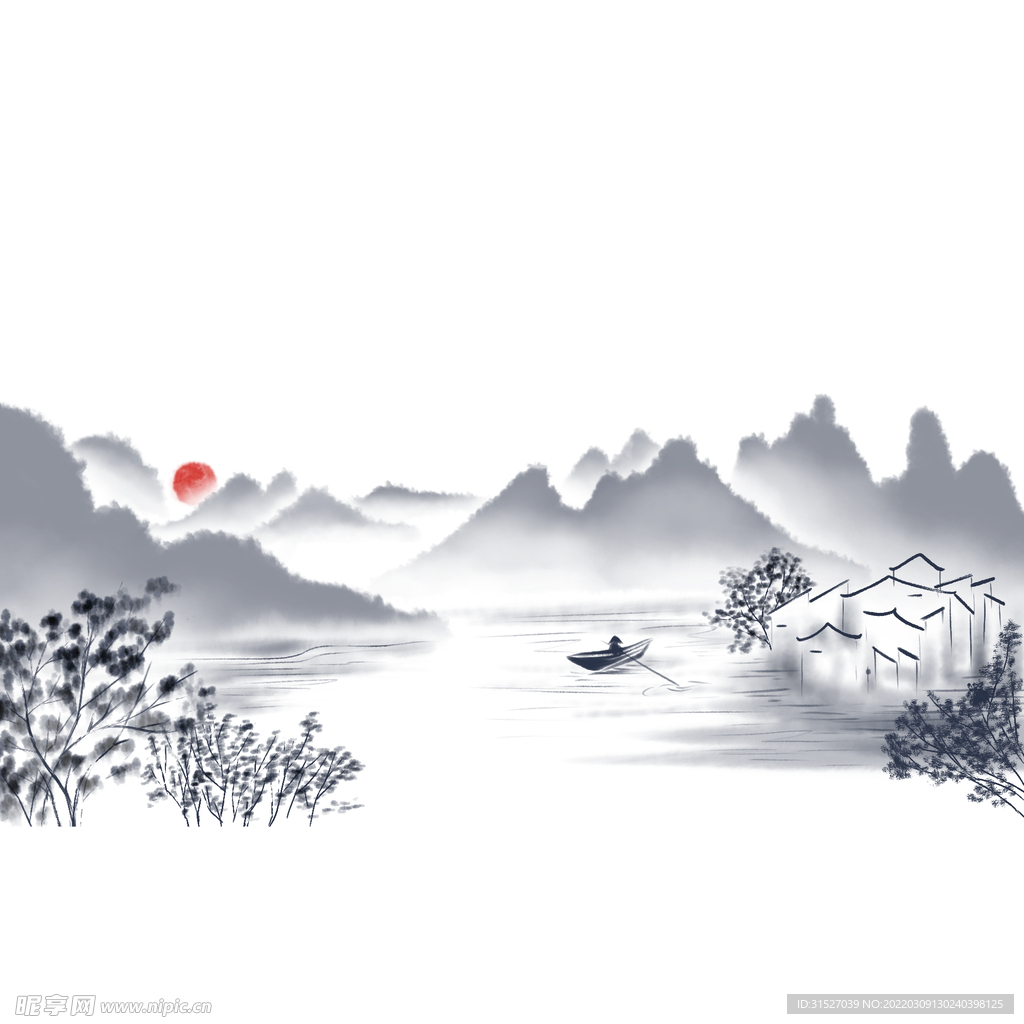 中国风水墨山水画