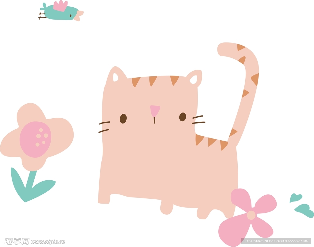 花丛中的小猫