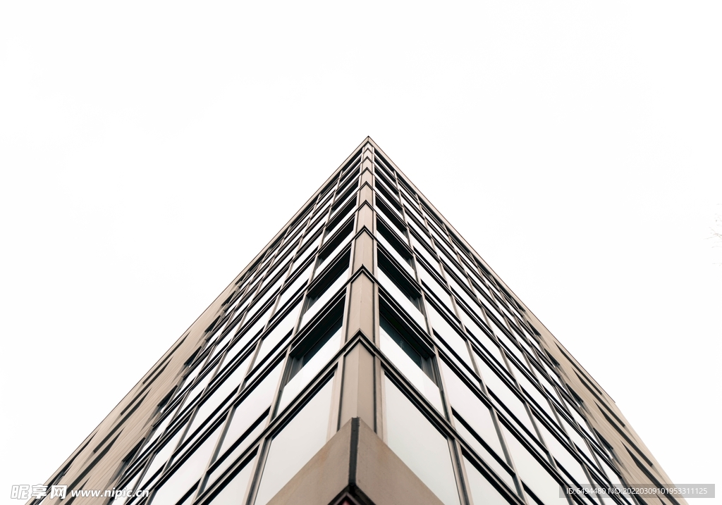 纽约大楼仰视建筑天空