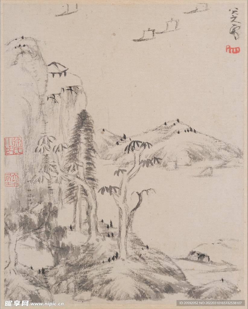 水墨画  