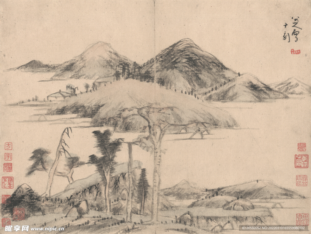 水墨画  