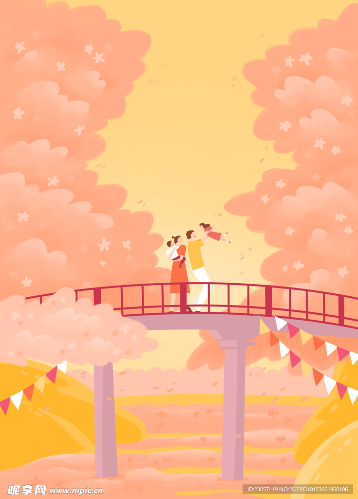 春日插画海报