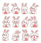 卡通手绘可爱兔子表情包合集