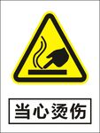 当心烫伤建筑警告标识矢量图形