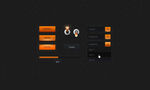 深色橘色精美网页设计元素