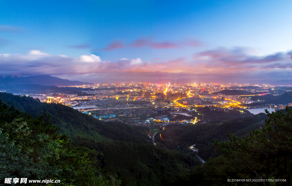 城市俯瞰航拍夜景繁华
