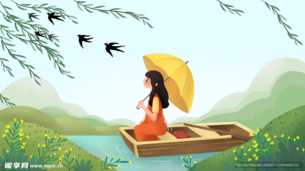 清明节插画  