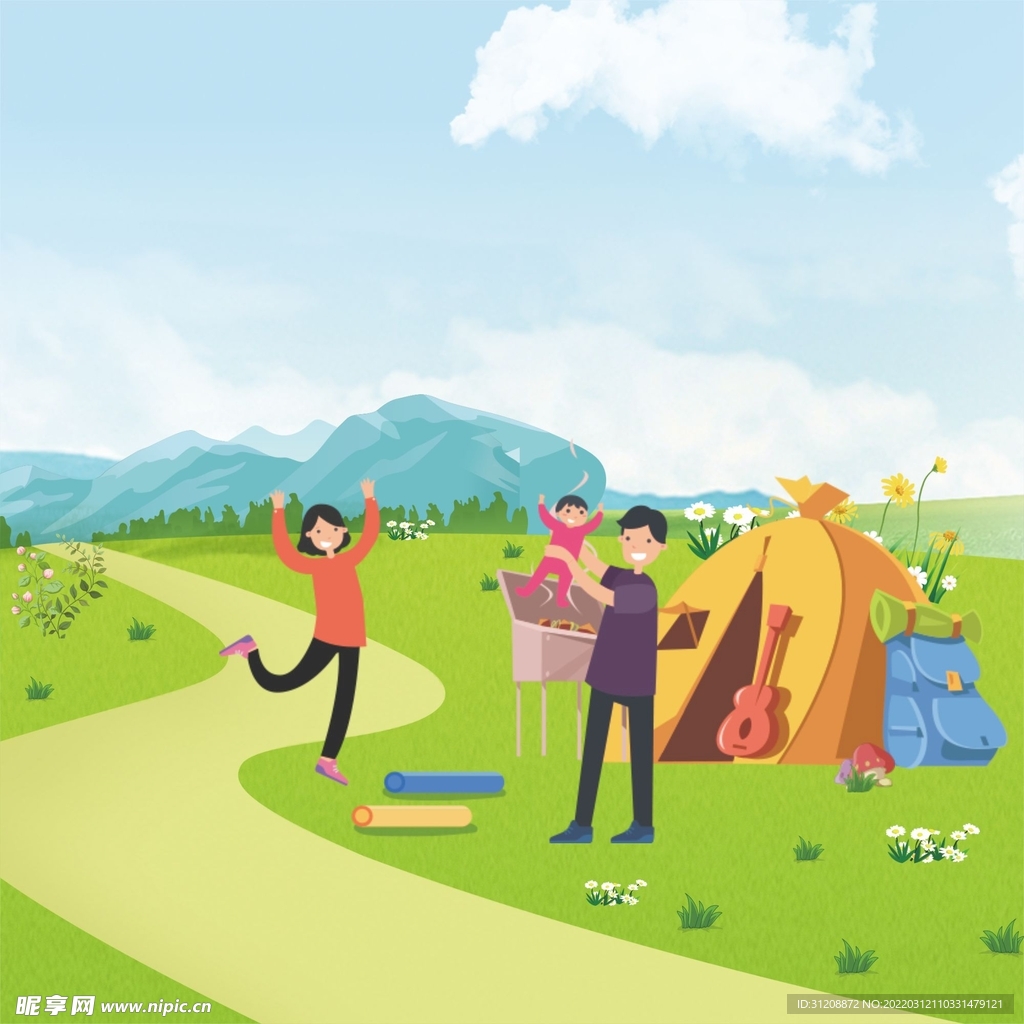 快乐春游景象