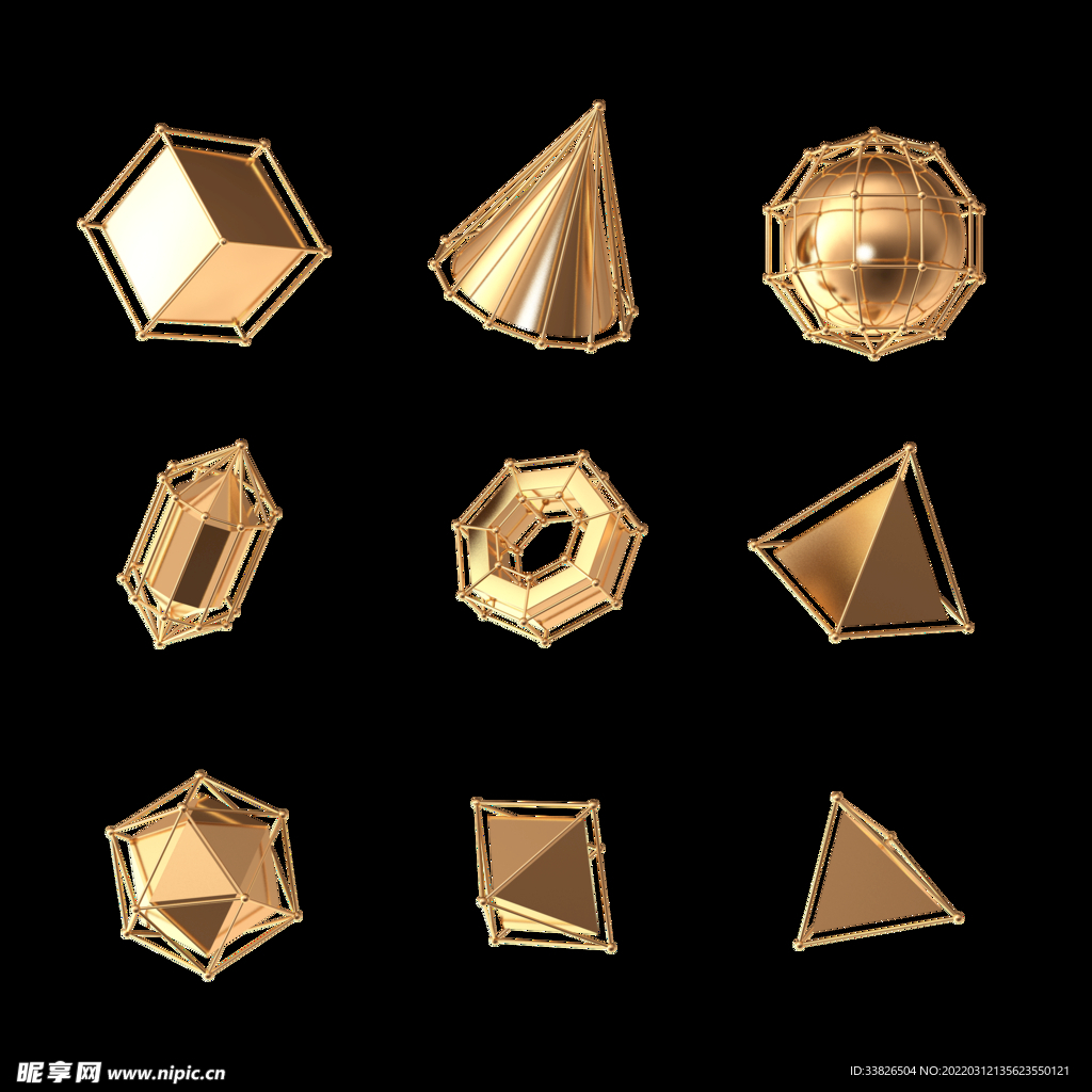 金色几何元素体