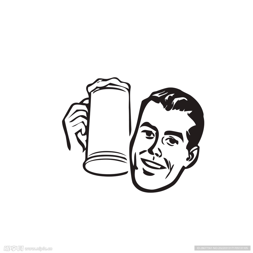 矢量人物头像餐饮酒水logo