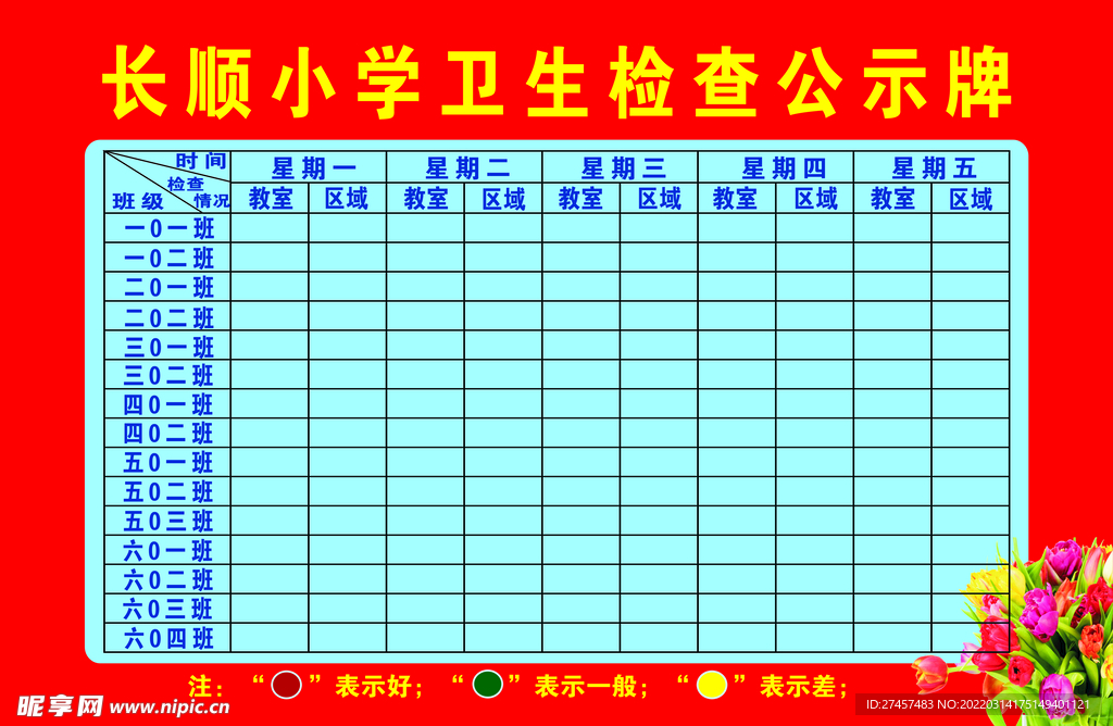 卫生检查公示牌