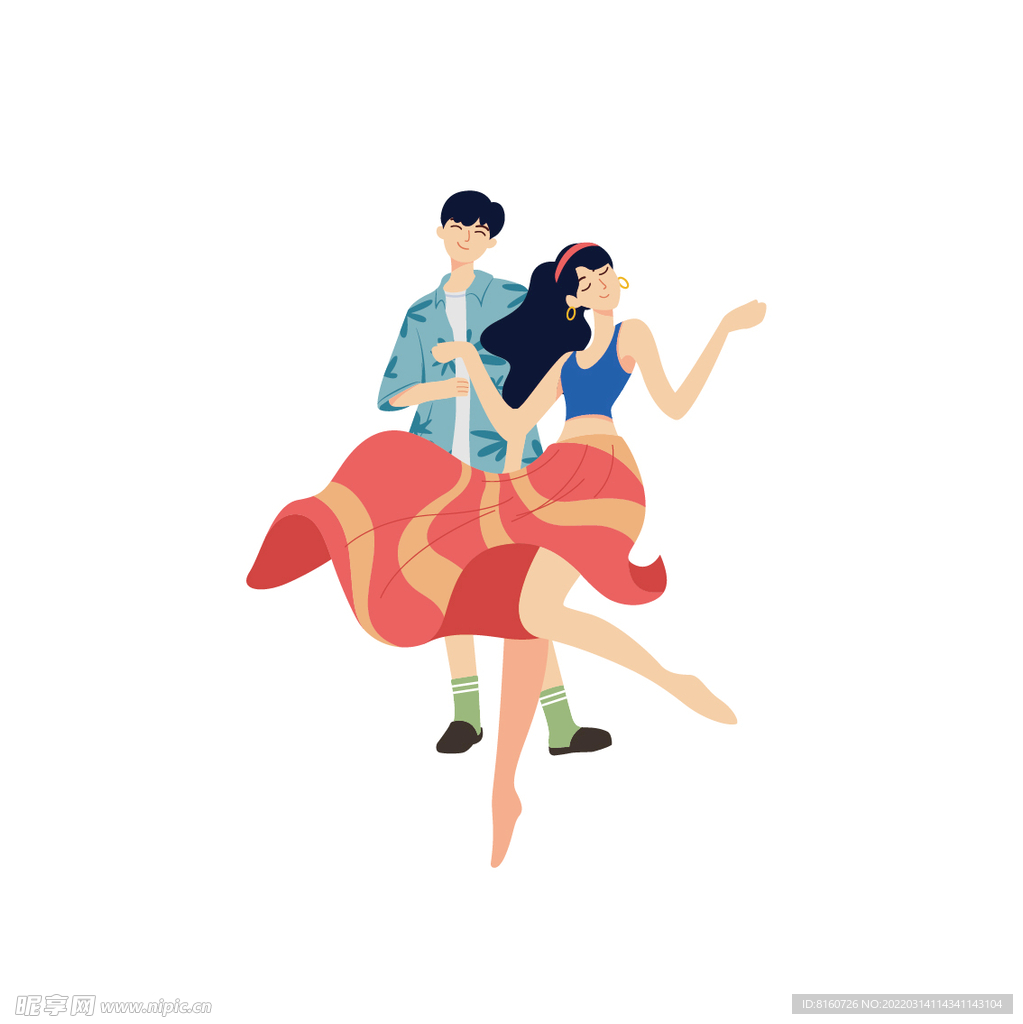 矢量情侣人物插画二