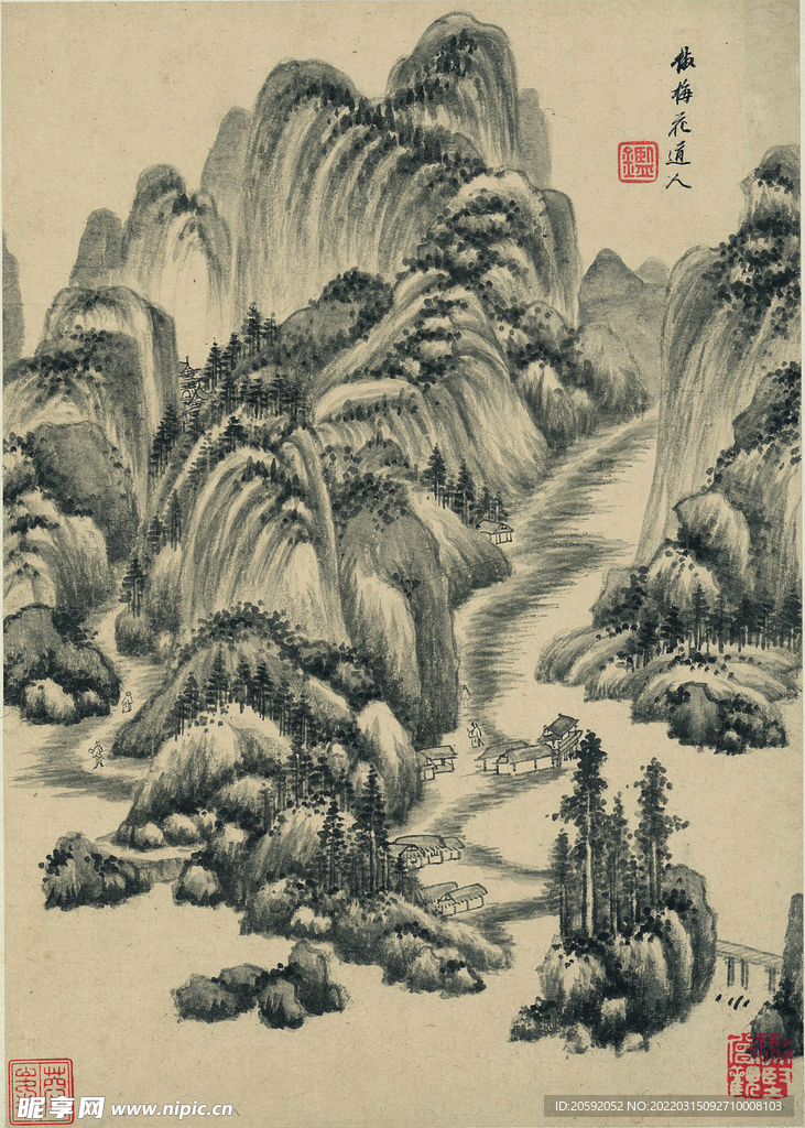 水墨画  