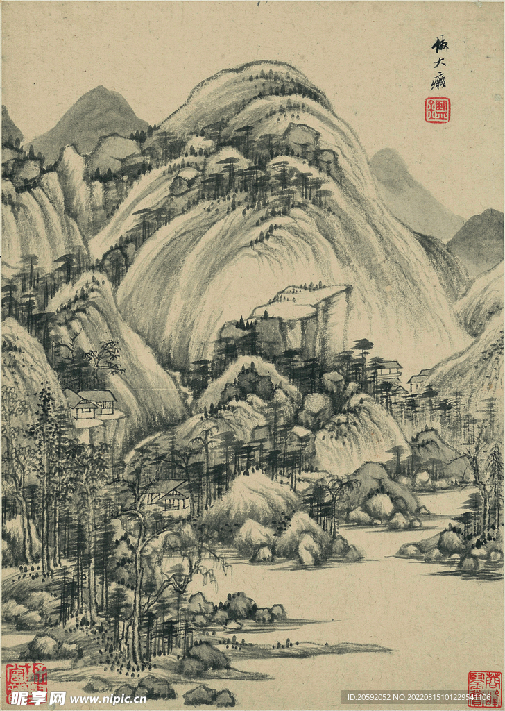 水墨画  