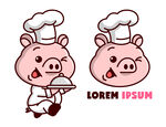 猪厨师卡通