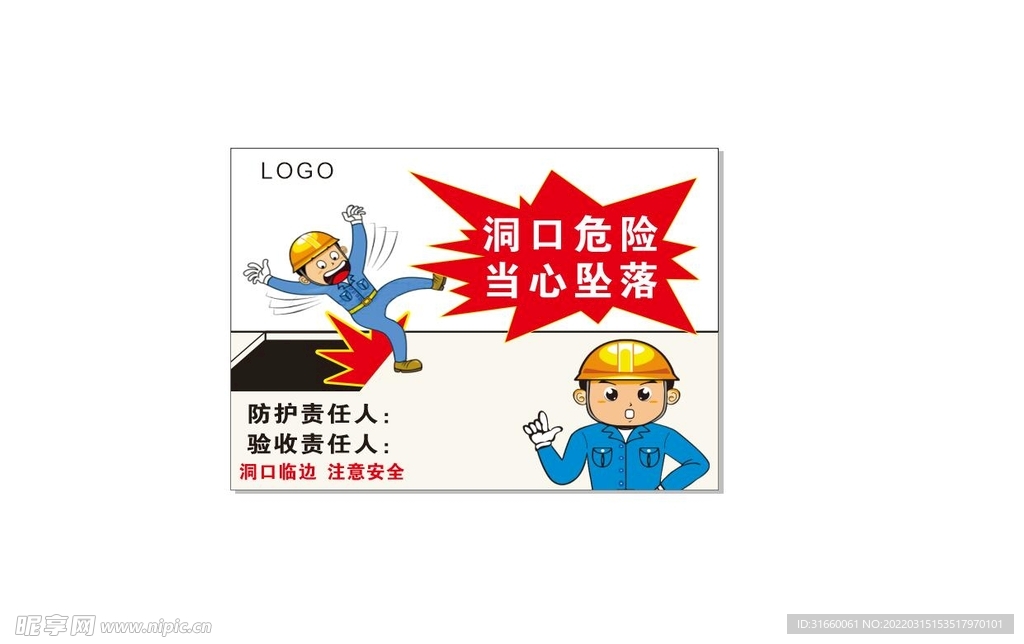 洞口危险  当心坠落