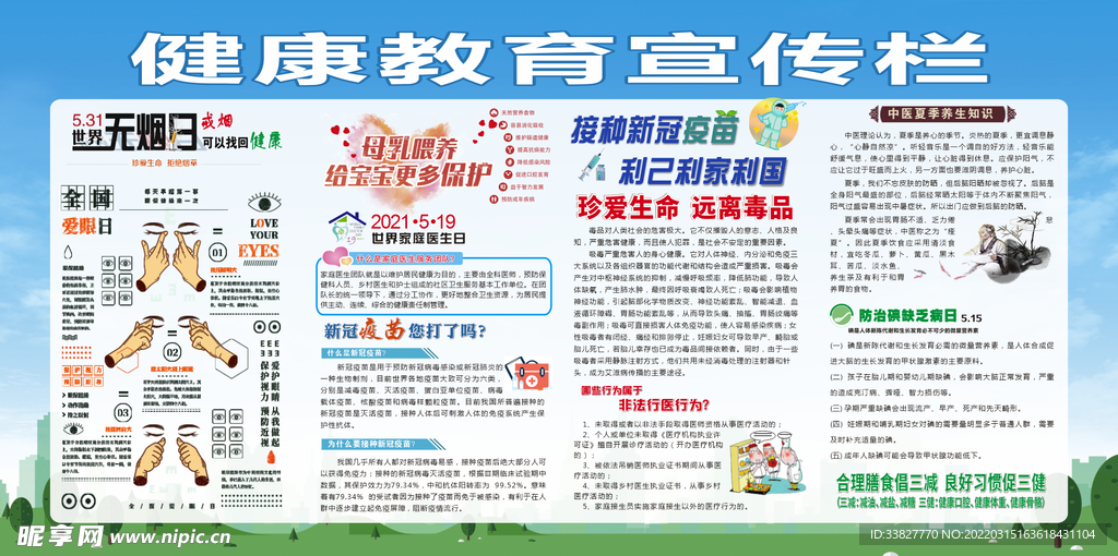 健康教育宣传栏五六月