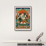 藏式唐卡佛教佛像白六臂玛哈嘎拉